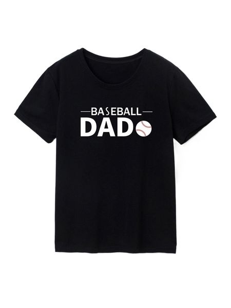 

men 1pc baseball & letter graphic tee r4dl#, White;black