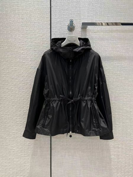 

milan runway jackets 2022 summer autumn hooded long sleeve panelled women's coats designer brand same style outerwear 0506-10, Black;brown