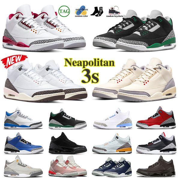 

boots 3 3s men women basketball shoes neapolitan cardinal racer blue rust pink pine green unc laser orange muslin cement black mens trainers