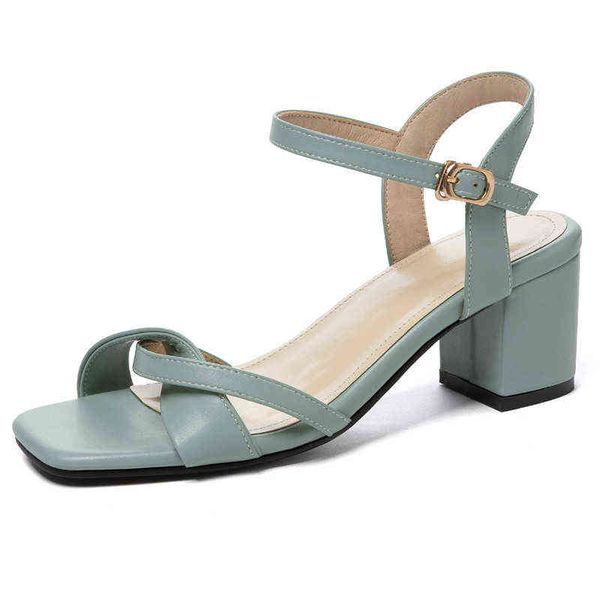 

sandals elegante vrouwen sandalen schoenen blok hakken zomer voor mode bandjes partij bruiloft dames nieuwe 2022 groen 220427, Black