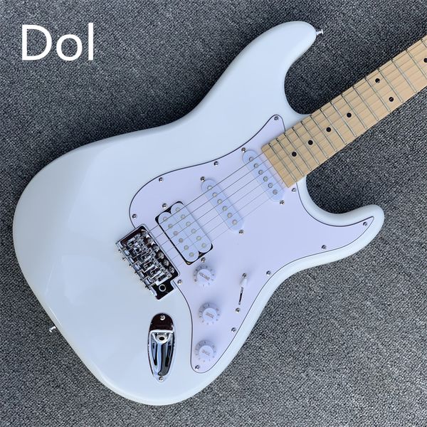 

in stock promotion cream white big headstock st electric guitar bullet truss rod scalloped fingerboard tremolo bridge immediate delivery