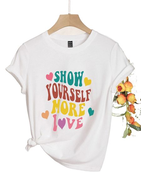 

heart & letter graphic tee c6uw#, White