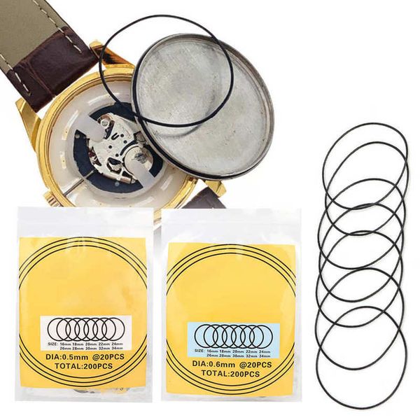 

200pcs watch o ring durable waterproof rubber back cover gaskets part repairing tool for maker 220617