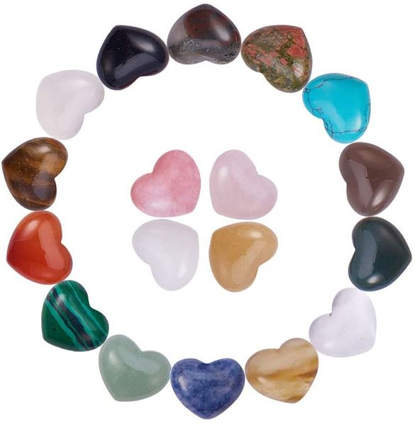 Pietre a forma di cuore da 2 cm Pietra naturale dell'amore del cuore per bilanciare Reiki Guarigione Meditazione Massaggio Energia Yoga e decorazione