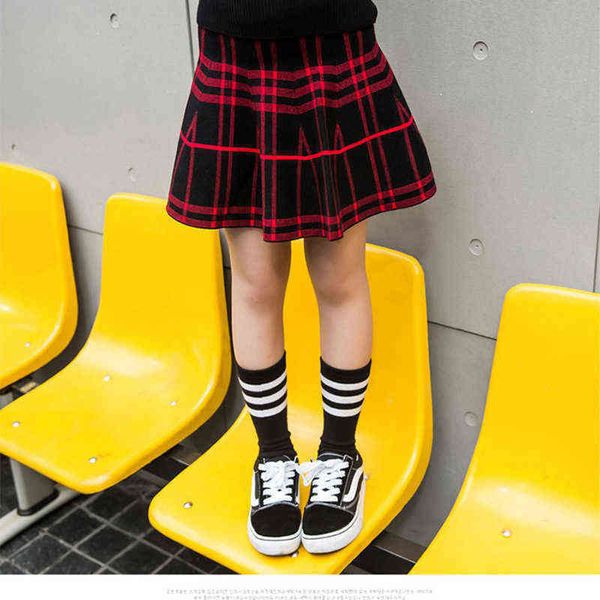 

men's skirt new delivery young girl fashion plaid mini children kids pleated students 3-16year teenagers 220221, Black
