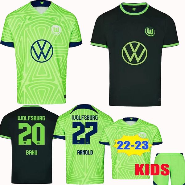 

22 23 wolfsburg soccer jersey 2022 2023 home .nmecha steffen shirts away roussillon mehmedi mbabu wind arnold nmecha kruse weghorst footbal, Black;yellow