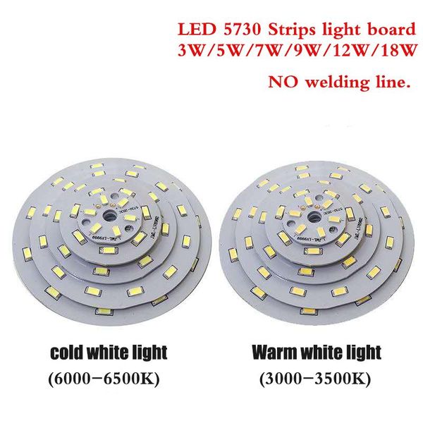 Lichtperlen, hohe Helligkeit, LED, 5730SMD, Lampe, Perlenbrett, Glühbirne, runde Transformationsquelle, 3–18 W, 32–100 mm, ohne Schweißen. LineLight
