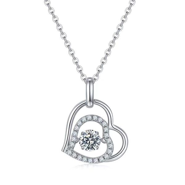 

other trendy 925 sterling silver 0.5ct d color vvs1 moissanite heart pendant necklace women jewelry plated white gold charm