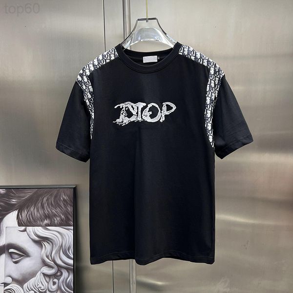 

men's t-shirts designer chaopai 2022 summer new cd letter embroidery color matching micro wide short sleeve ins men's and women&#0, White;black