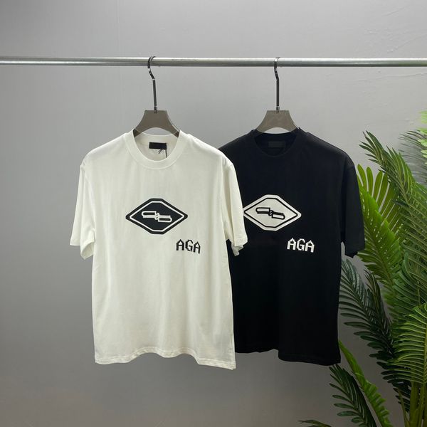 

men's t-shirts men design simple letter logo print t shirt generous short-sleeved t-shirt men women white black tees