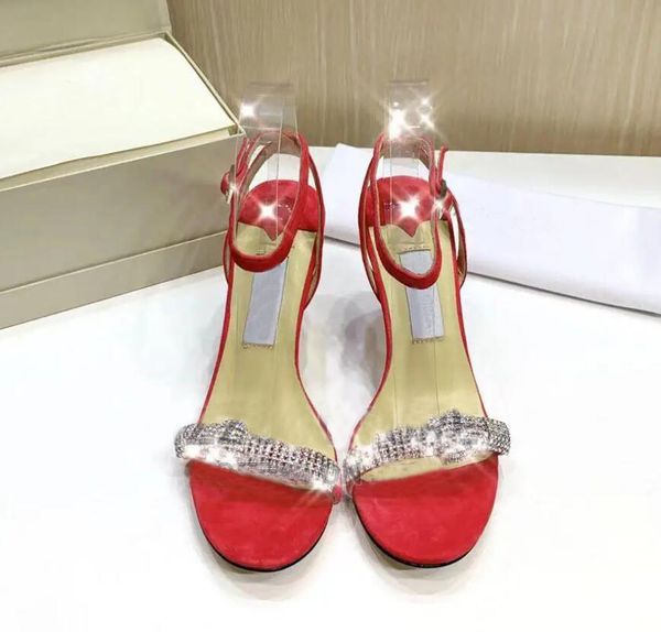 

women sude sandal high heels luxury design strass lorina sandals evening bridal weeding sandalies shoes thyra crystal ankle strap gladiator, Black