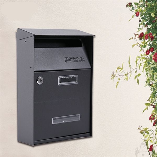 Iron Mailbox Garden Supplies House House pendurada Caixa de correio Bloqueável com a tecla Letter Box T200117
