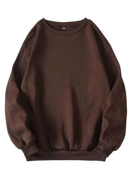 

solid thermal lined sweatshirt 74tx#, Black