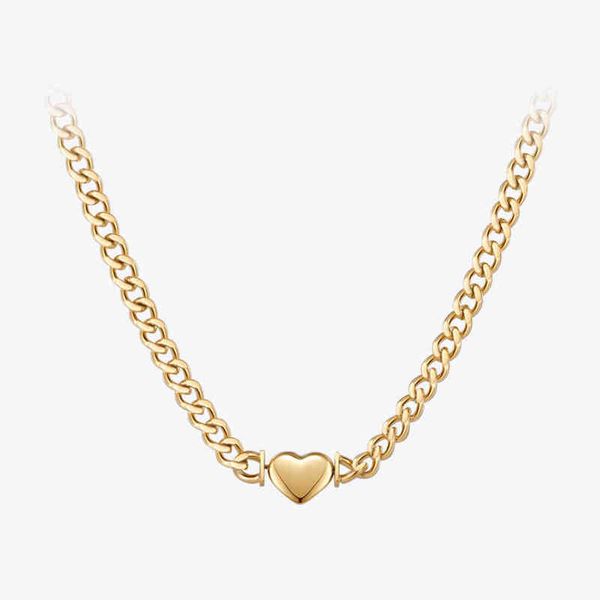 

pendant necklaces enfashion valentine heart necklace for women gold color stainless steel jewelry emo choker collares para mujer p213274 220, Silver