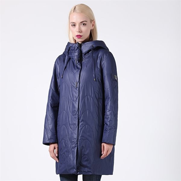 

spring-autumn collection women's jacket warm windproof hoodie thin women parka long plus size female coat 201126, Black
