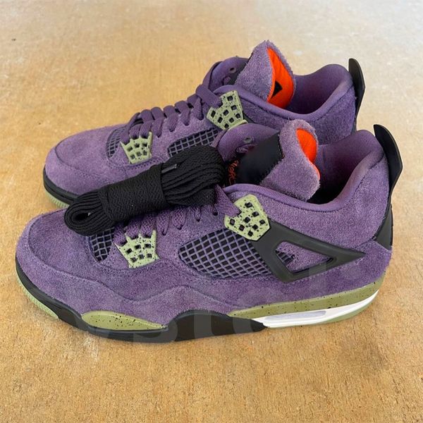 

2022 release authentic 4 wmns canyon purple shoes /anthracite-alligator-saftey orange men women outdoor sports sneakers with original box