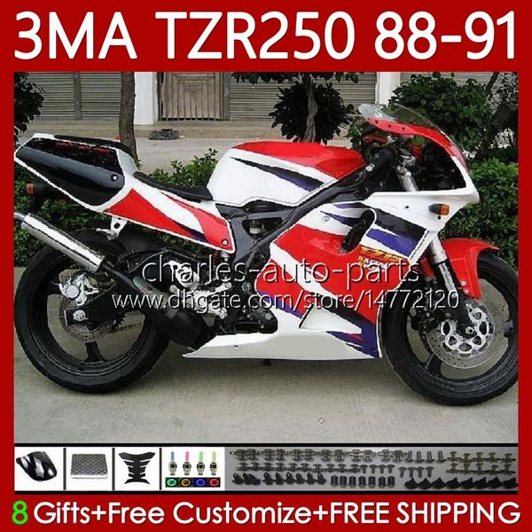 YAMAHA YPVS 3MA TZR250RR için Bodywork Kiti TZR250R 1988-1991 Vücut 115NO.114 TZR250 TZR 250 TZR-250 R RS RR 88 89 90 91 TZR250-R Mor Red 1988 1989 1990 1991 OEM PERSERING