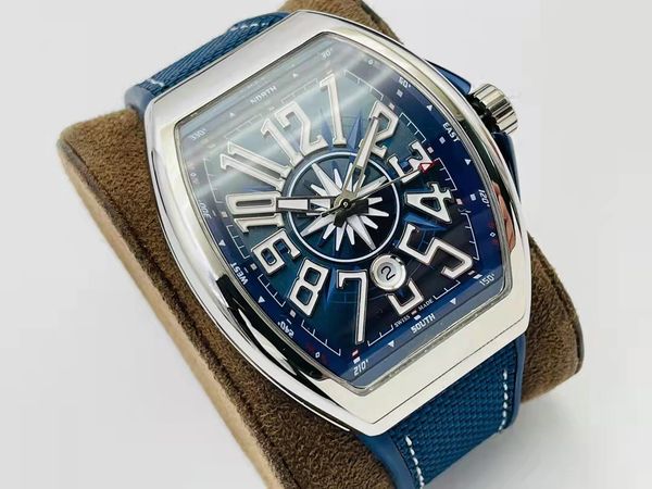 

luxury men's watch yacht series diameter 44mmx54mm 316 fine steel sapphire crystal glass inlaid with diamond 2824, Slivery;brown