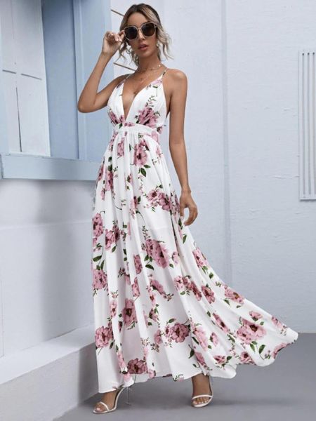 

liti womens dress white chiffon loose skirt print suspenders temperament spring, Black;gray