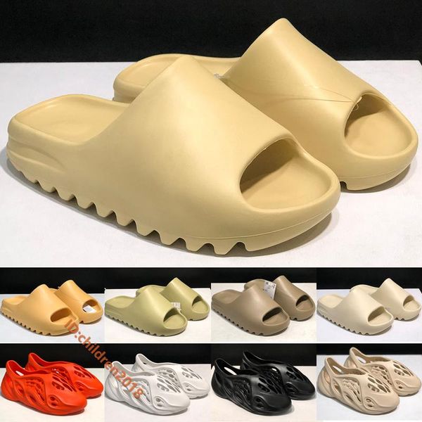 

kanyes west slide mens womens slippers desert sand bone white foam runner resin earth brown yezzzy yeesy yeezie yezzies''350 35 v2, Black;red