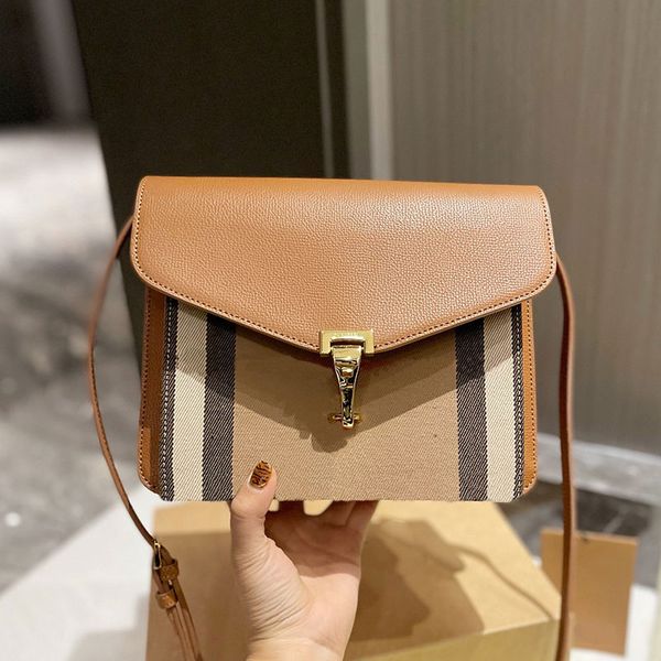

women shoulder bag cross body purse handbag canvas patchwork tartan gold metal buckle hasp back zipper lady wallets real leather 5a quality