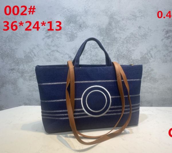 

denim jeans series shoulder bag women handbag purse lady tote classic letter print crossbody bags leather canvas patchwork color messenger h