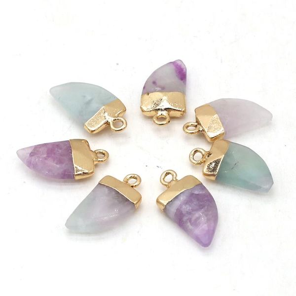 Anhänger-Halsketten, Naturstein, Edelstein, Messer, Amethyst, klarer Quarz, Handarbeit, DIY-Halskette, Armband, Ohrringe, Zubehör für Frauen, 11 x 21 mm