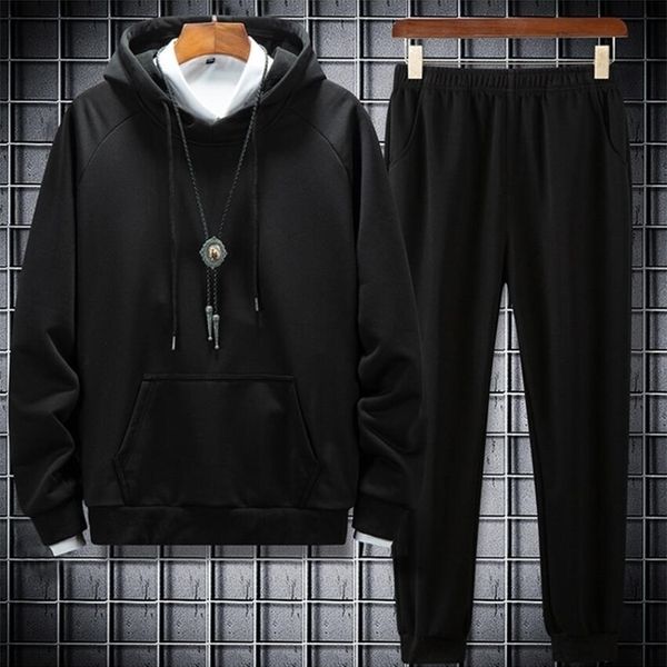 

spring autumn mens tracksuit 2 pieces set hoodiespants sport suits sweatshirt hoodies sets sportswear 201204, Gray