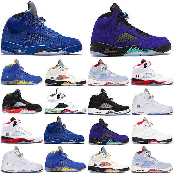 

jumpman 5s original basketball shoes men 3 space jam oreo metallic silver laney royal international flight ice blue fire red alternate, Black