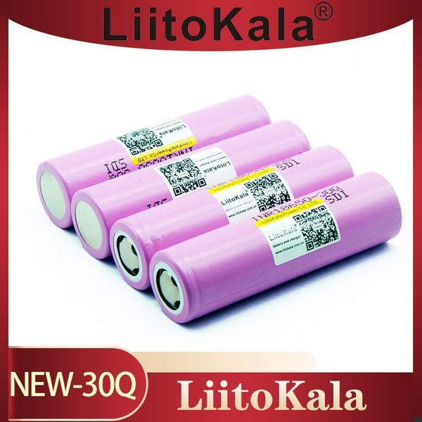 LiitoKala 100% di alta qualità 30Q 18650 Batteria ricaricabile con 3000mah 30a Max High Drain Li-ion 18650 Batterie