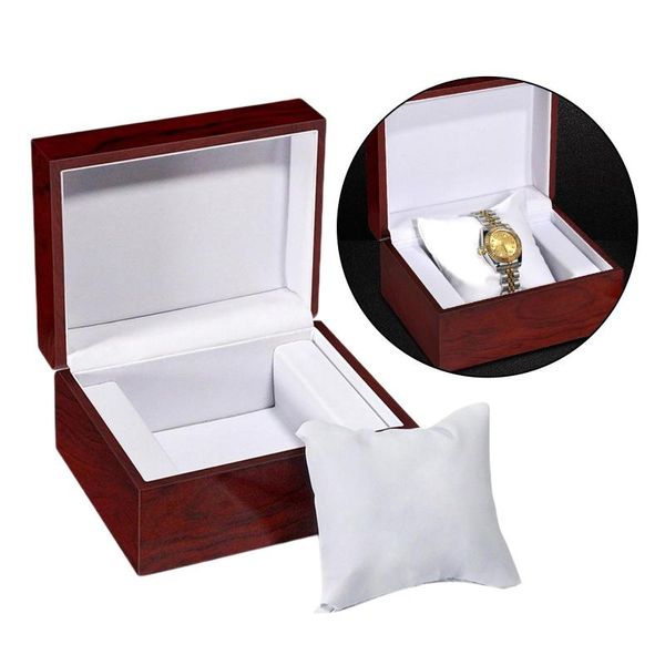 Uhrenboxen Cases Single Case Aufbewahrungsbox Armbanduhr Display Halter mit weißer CushionWatch