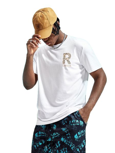 

romwe limited guys letter tee 57qv#, White;black