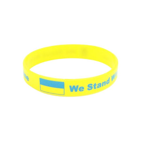 Dekorative Blumenkränze Ukraine Land Nationalflagge Silikonarmband Hochwertiges elastisches und nicht verformbares Unisex-Armband für Paare