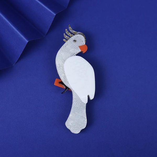 

pins, brooches cute vivid bird for women handmade custom acrylic winter animal design pin jewelry accessories wholesale, Gray