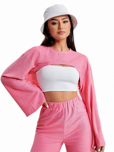 

drop shoulder super crop without cami q6gd#, White