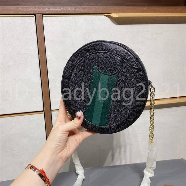 

2021 luxury designers fashion lady classic clutch bags soft cowhide circular handbags letter plain interior zipper pocket cover lo244c, Red;black