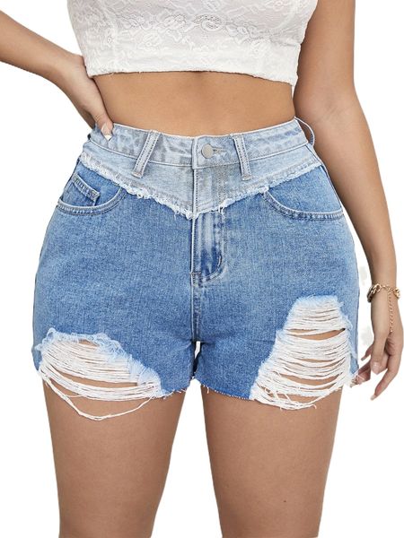 

sxy high waist ripped raw hem denim shorts o7xd#, White;black