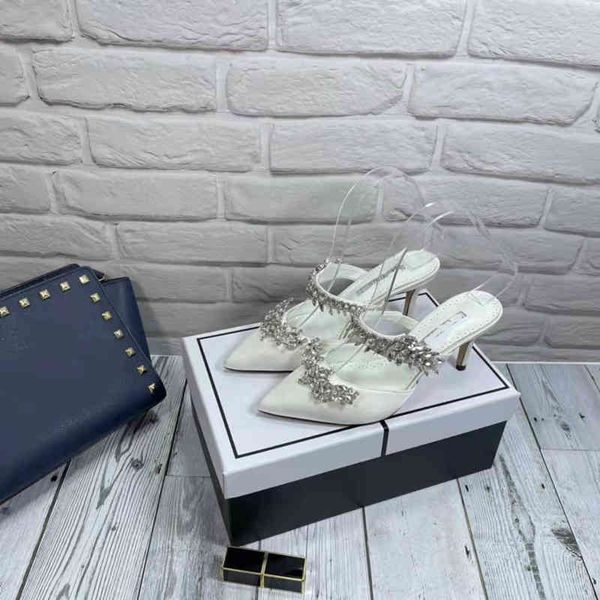 

sandals designer luxury mb high version spring and summer pointed thin heel fancy baotou half trailer single shoes women's heels 6bgh, Black