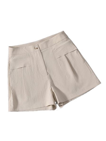 

fake pocket textured shorts 25wn#, White;black
