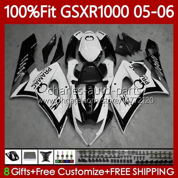 Spritzgusskörper für Suzuki GSXR1000 GSXR 1000 CC K5 GSX-R1000 2005-2006 BODYWORK 122NO.49 1000cc GSXR-1000 PRAMAC BLK 05 06 GSX R1000 2005 2006 OEM Fairing Kit