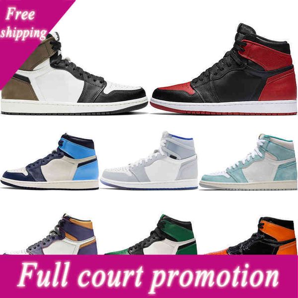 

2022 raging bull university blue chill 1 high men basketball shoes 1s racer obsidian bred toe unc hyper royal turbo green sail dark mocha