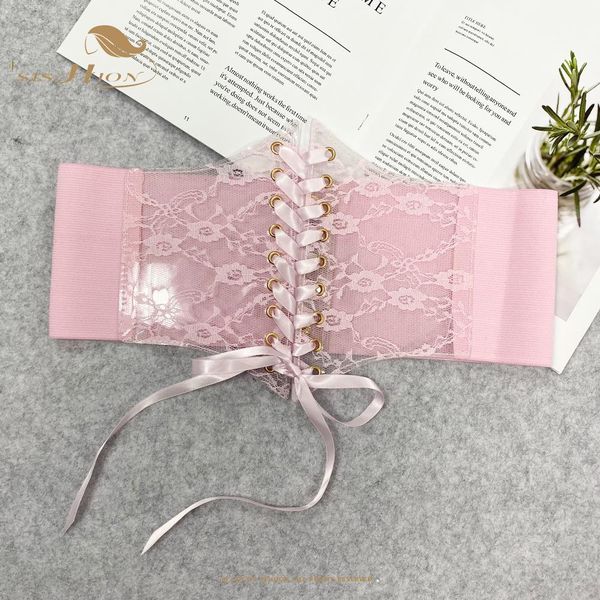 

fashion vintage lace-up underbust lace corset belt vd2688 pink elastic wide waist gaine amincissante femme gorset, Black;white