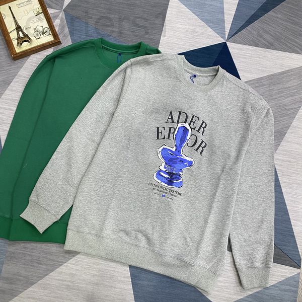 

women's hoodies & sweatshirts designer ader sculpture trophy round neck sweater winter 21 new portrait men's and women's base, Black