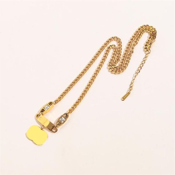 

stainless steel pendant necklaces chains for mens womens fashion brand designer double letter steels seal necklace lu279u, Silver