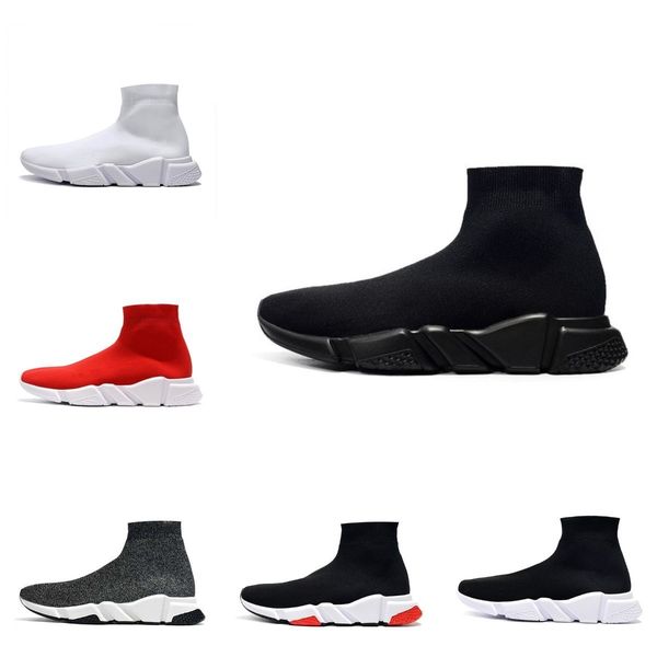 

2022 men's sock running shoes platform women's sports shoes speed trainer 1 2.0 triple black and white classic lace slow running f