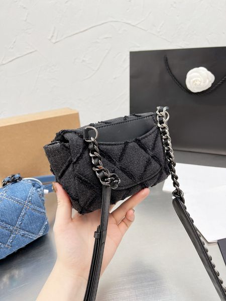 

women's designers shoulder bag luxury tote purse handbag message bags cluth brand classic denim genuine leather waist crossbody quilted