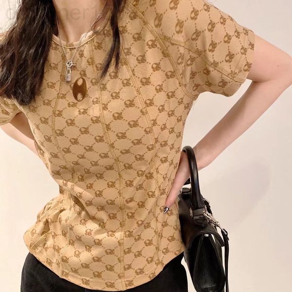 

women's t-shirt designer 22 spring and summer new xiaozhongchao brand short sleeve tee all over print classic old flower round neck sho, White