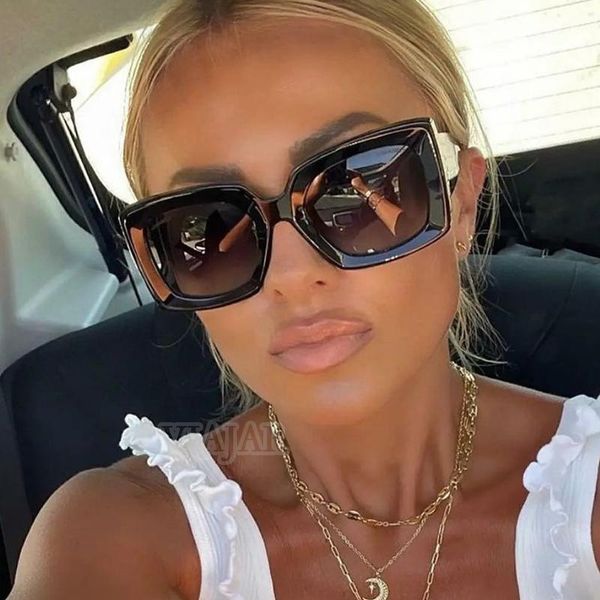 

sunglasses oversized fashion summer trend brand designer women men square big frame sun glasses shades uv400 oculossunglasses, White;black