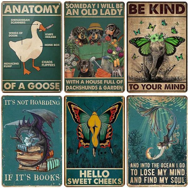 

vintage funny animals metal sign bar cafe home room wall decor sweet cheeks art poster why hello have a seat tin painting