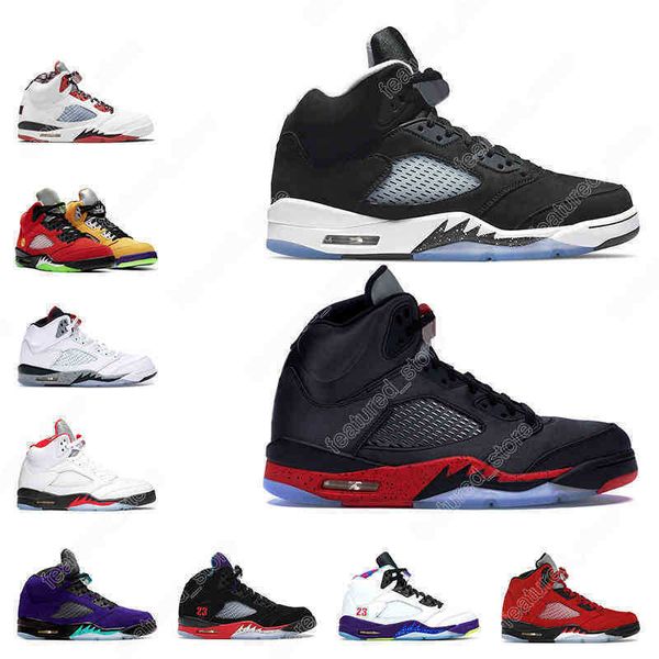 

7-13 men basketball shoes 5s oreo raging red alternate oregon what the blue suede michigan mens trainers sports sneakers fashion outdoor, Black